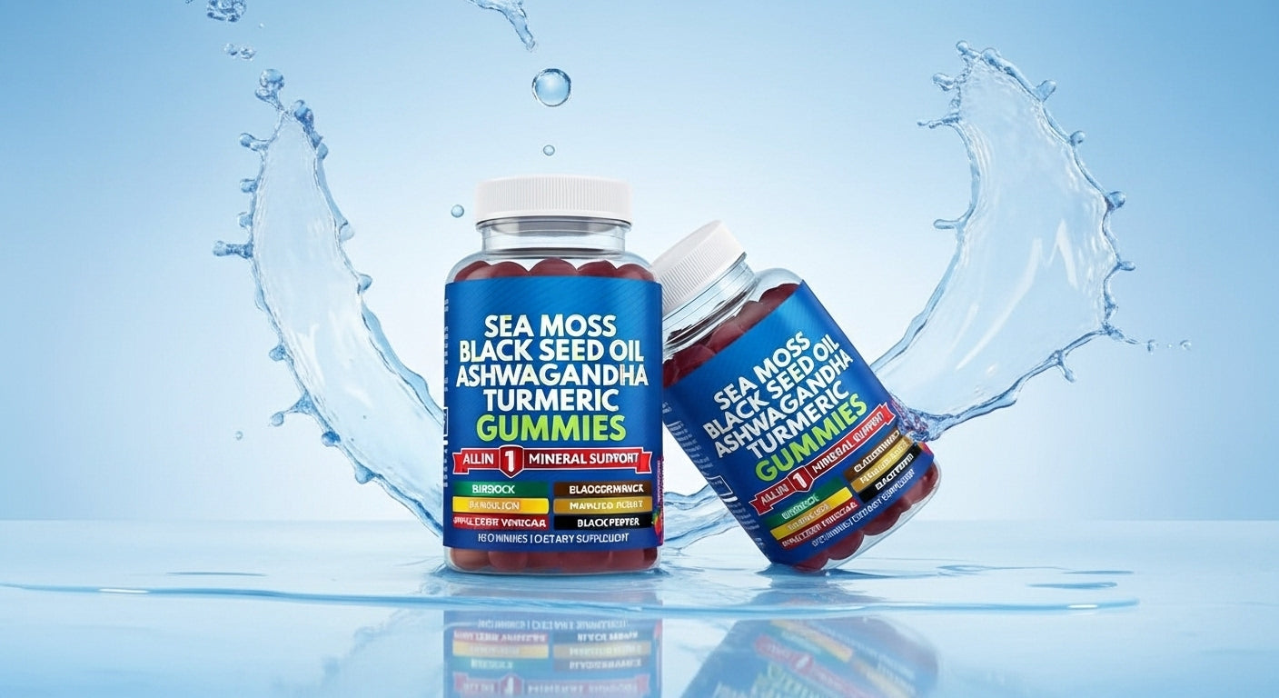 Sea Moss, Black Seed Oil, Ashwagandha & Turmeric Gummies